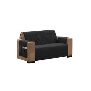 Protetor Para Sofá Impermeável De 03 Lugares Com Assento De 1,90M Matelado Ultrassônico - Preto