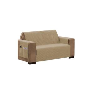 Protetor Para Sofá Impermeável De 04 Lugares Com Assento De 2,10M Matelado Ultrassônico - Cáqui
