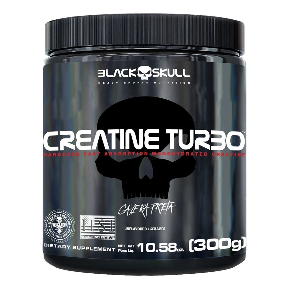 Creatine Turbo 300g Black Skull Sem Sabor