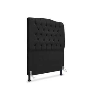 Cabeceira De Cama Box Solteiro 90 Cm Dunas - Veludo Preto.