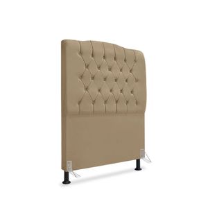Cabeceira De Cama Box Solteiro 90 Cm Dunas - Veludo Bege Escuro.