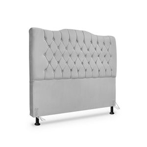 Cabeceira De Cama Box King 195cm Dunas - Veludo Cinza.