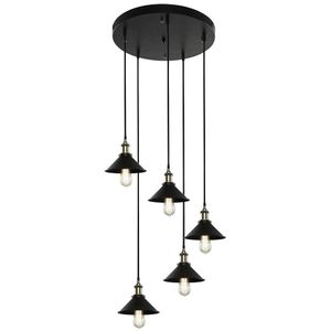 Pendente Industrial Preto - 5 Lâmpadas
