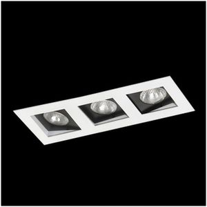 Spot De Embutir Triplo Foco Recuado - Mola Cod-12003/3 Produto Branco
