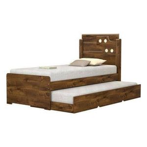 Cama De Solteiro Bibox Luiza Malbec Com Auxiliar - Vitamov 0420893