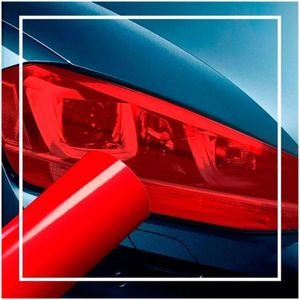Película Adesiva Lanterna E Farol, Carro E Moto - Fumê Escuro Cor Vermelho