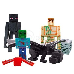 Kit 2 Cartela Minecraft Dragão 10 Bonecos + 2 Bloco verde