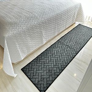 Tapete Passadeira Carpete Sala Quarto Trama Titulos Cinza