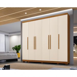 Guarda Roupa Casal 6 Portas E 6 Gavetas Atlanta Benetil Cor:cinamomo/off