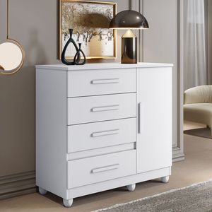 Cômoda Florença 1 Porta 4 Gavetas Benetil Cor:branco