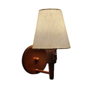 Arandela Cone Md-2013 Cobre Com Liga E Desliga Cúpula Tecido Linho Bege Bivolt