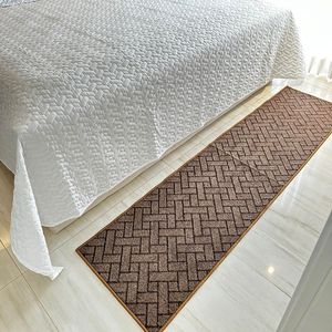 Tapete Passadeira Carpete Trama 0,50 X 2,00 Titulos Marrom