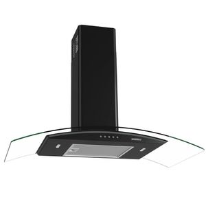 Coifa De Parede Clean Vidro Curvo Black 90cm Preto 220v