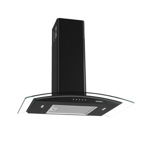 Coifa De Parede Clean Vidro Curvo Black 75cm Preto 220v