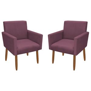 Kit 2 Poltronas Decorativa Nina Veludo Lilas