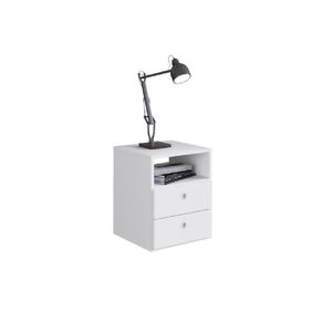Mesa De Cabeceira Com 2 Gavetas E 1 Prateleira Tókio Branco