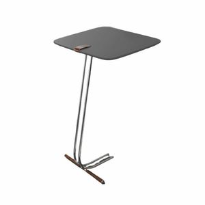 Mesa De Apoio Bandeja Concreto Base Cromada