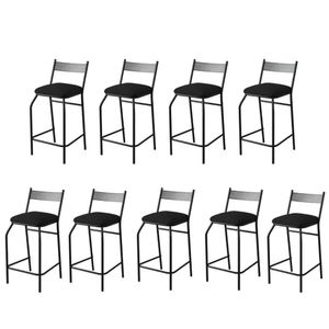 Kit 9 Banquetas Gourmet Para Bancada Ou Cozinha Ibiza Preto