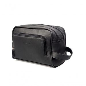 Necessaire Masculina De Couro Preta Zup