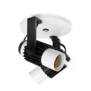 Spot B2 Para 2X E27 Led Bulbo Branco C/ Preto - Bivolt