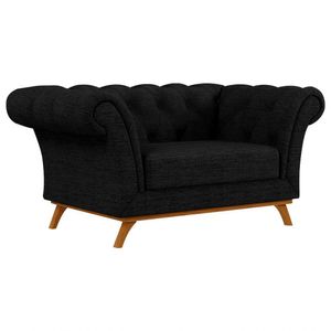 Sofá Para Sala De Estar 150cm 1 Lugar Base Madeira Império C-465 Linho Chumbo - Domi