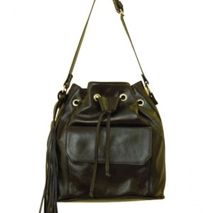 Bolsa Saco Em Couro Zup Preto