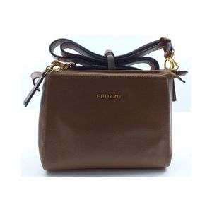 Bolsa Feminina Fenzzo 100% Couro Casual Luxo 25x20cm 2069 Tamanho Unico Caramelo