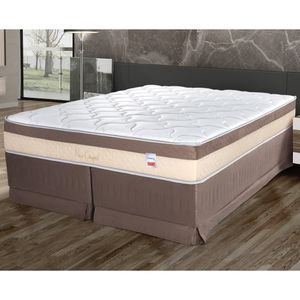 Cama Box King Cristalflex New Confort 193x203x65cm Molas Ensacadas Branco Marrom