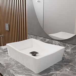 Conjunto Cuba De Apoio Com Valvula Inox Black Branco Branco