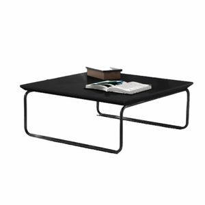 Mesa De Centro Munique 70x70 Cm Preto Com Base Preta