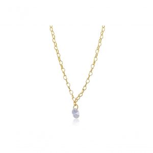 Tornozeleira Com Pingente De Ponto De Luz Folheado Ouro 18k