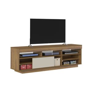 Rack Com Off White Para Tv Até 47" Pés Prateleira