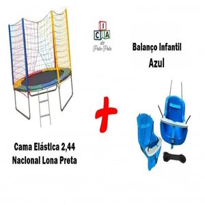 Cama Elástica 2,44 Nacional + Brinde Balanço Infantil Azul