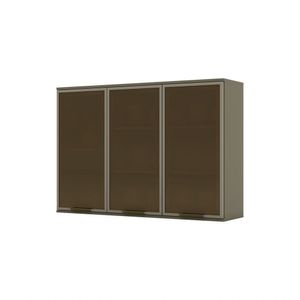 Armário Aéreo 03 Portas Com Vidro 120 Cm Connect Henn Duna