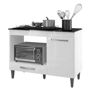 Balcão Para Cooktop 5 Bocas Forno E Microondas D'w Branco