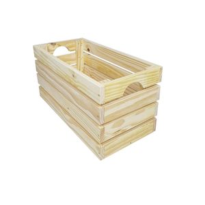 Caixote De Madeira Quadrado Grande 29x29x58 Em Maderia De Pinus Natural