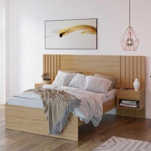 Cama Casal Zara Caramú C/ 2 Mesas De Cabeceiras