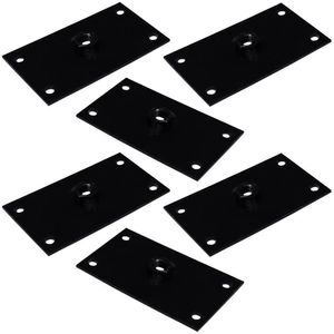 Kit 6 Chapinhas Reta Fixação Pés Palito Rosca 5/16 Preto