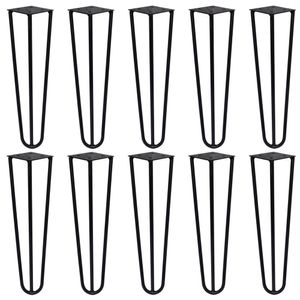 Kit 10 Pés De Metal 25 Cm Legs Mesas De Centro Puffs Preto