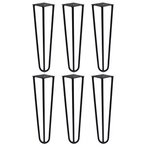 Kit 6 Pés De Metal 25 Cm Legs Mesas De Centro Puffs Preto
