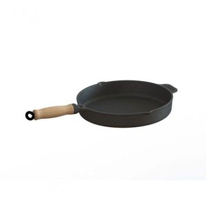 Frigideira Ferro Fundido Sem Tampa Cabo Madeira 1,3 Lts 22Cm