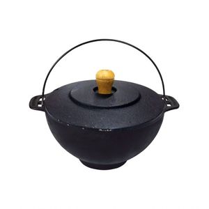 Panela Polenteira De Ferro Fundido Com Tampa Ferro 26Cm 5L