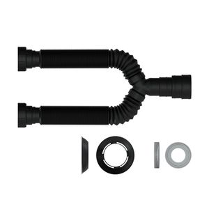 Sifão Flexível Blukit Tubo Extensivo Duplo 70cm Universal Preto