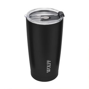 Copo Térmico Wolff Aço Inox Parede Dupla Com Tampa Preto 600ml