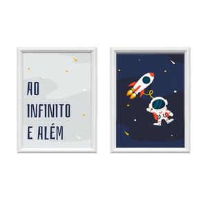 Kit 2 Quadros Decorativos Infinito E Além 34x44cm