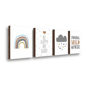 Kit 4 Quadros Decorativos Quarto De Bebê 30x40cm