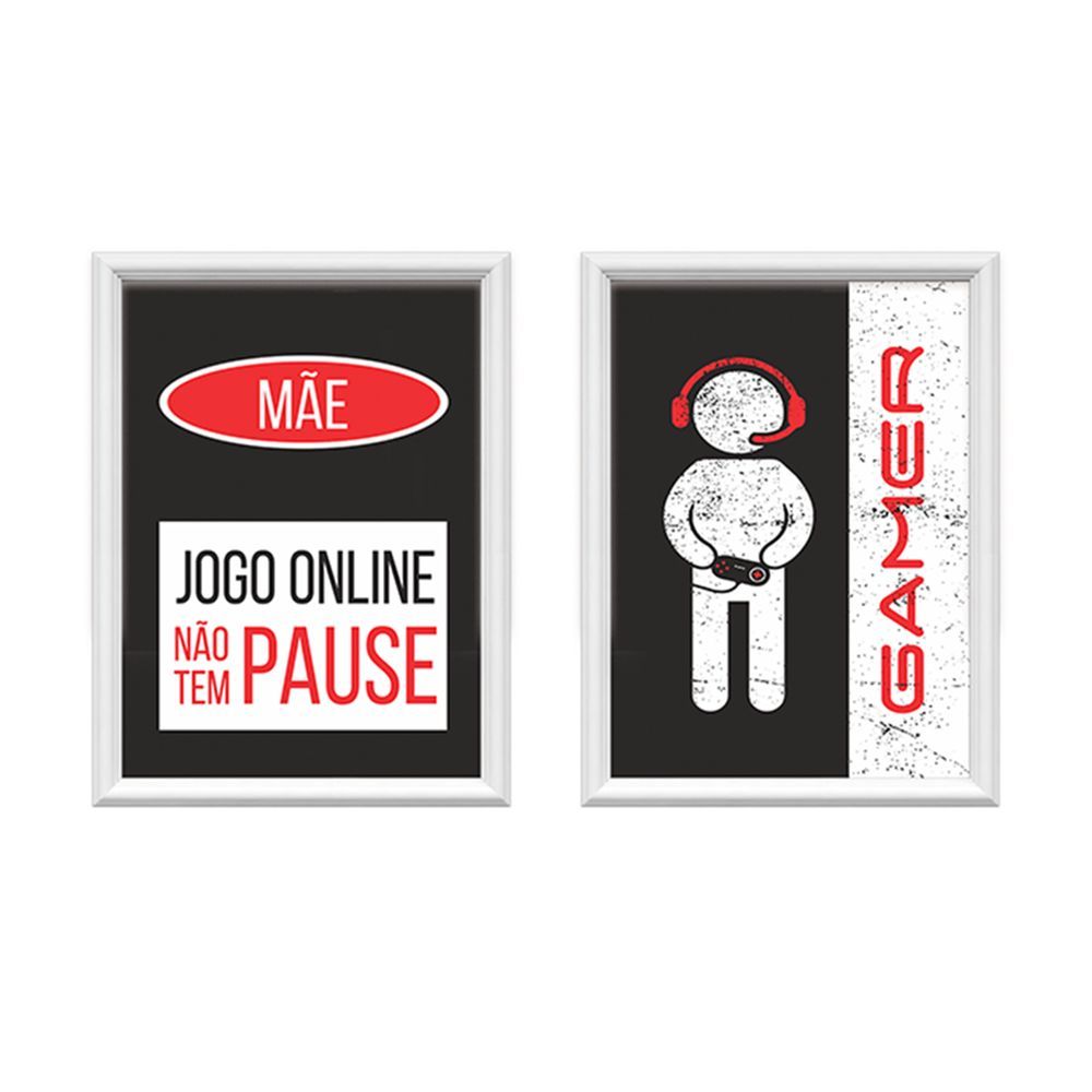 Placa Decorativa Quadro Atenção: Jogo Online Não Tem Pausa