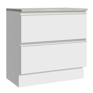 Balcão 80 Cm 2 Gavetas Branco Glamy Madesa Branco