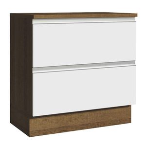 Balcão 80 Cm 2 Gavetas Rustic/branco Glamy Madesa Rustic/branco
