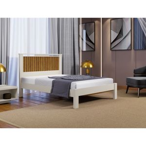 Cama Casal Com Cabeceira Ripada Alaska Off White/naturale